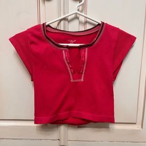 URBAN OUTFITTERS- pink+ brown Out From Under Go For Gold Seamless Top